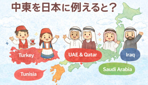 【地図より分かる】中東の国々を日本に例えると？前編｜特徴＆リアルな印象をまとめてみた